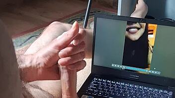 Giving a big cum tribute on camera