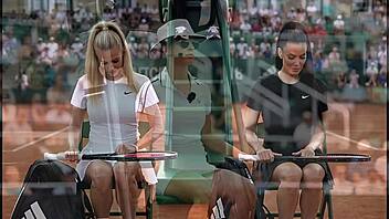 topless nude tennis match in public ai entertainment