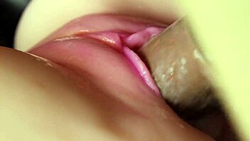 Filled wet cute pink pussy receives creampie