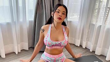 yoga workout and buttplug surprise
