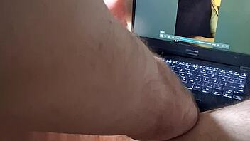 Giving a big cum tribute on camera
