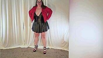 Tall bbw tempting in leather try on haul