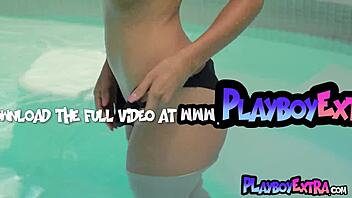 Skinny all natural brunette muse ali rose slips out of her tiny bikini