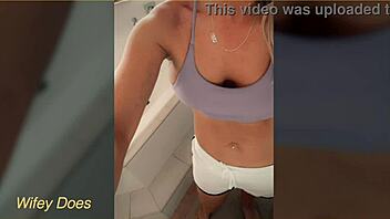 amateur wife shows off outdoors in public