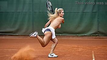 topless nude tennis match in public ai entertainment