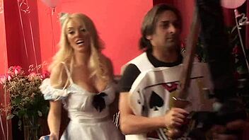 Great orgy during a cosplay party with wild group action