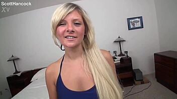alessandra noir cute 19 yo blonde pov blowjob and huge messy cum facial