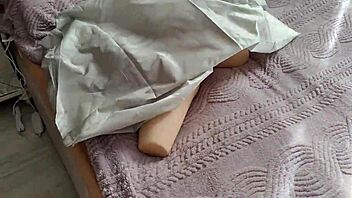 pussy sandwich fucking my mature lover and tantaly on the bed when i got caught