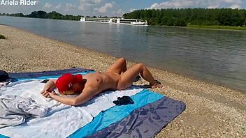 Mature Blonde Flashes Outdoors By River