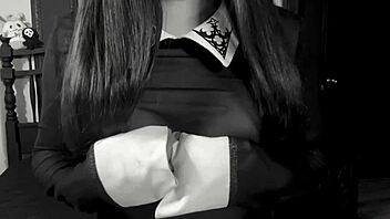latina in fishnets gives joi with dirty talk and spreading