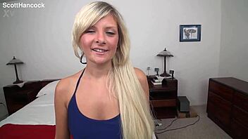 alessandra noir cute 19 yo blonde pov blowjob and huge messy cum facial