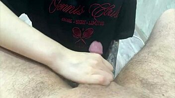 familly therapy my caring stepdaughter massaged my testicles and played with my penis with her hands