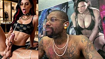 Trans girl cums hard with huge dick
