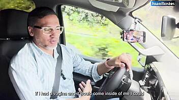 Road cumload horny devil khloe rides her mans big cock in the car