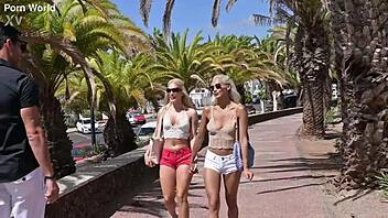 Bi besties share cock after outdoor lesbo fling