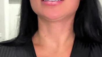 After a week without sex milf rides hard and swallows cum