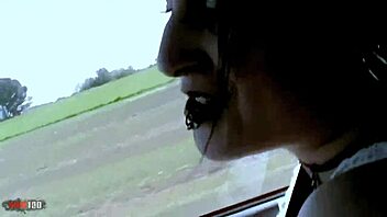 Gothic brunette hitchhiker pays with hardcore anal