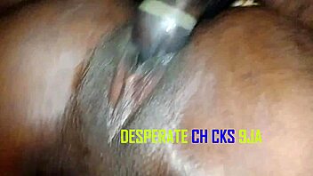 Black pussy receiving correct cucumber