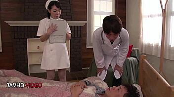 Ui kinari hot asian nurse gives intense blowjob before passionate sex session