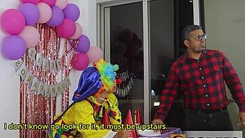 Part 1 i fuck the entertainer at my birthday party and get caught with cum on face