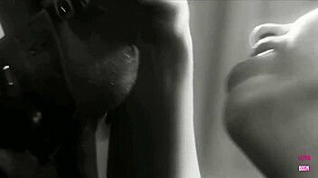 Smoking hot brunette stops her photoshoot to give an awesome blowjob and gets fucked missionary