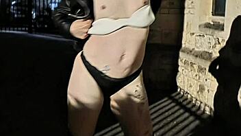 wife outside flashing slideshow compilation in public spots