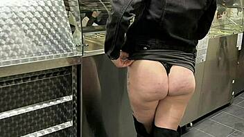 wife outside flashing slideshow compilation in public spots