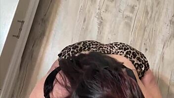 Thick white girl with a perfect ass fucks the plumber & takes his cum in her mouth