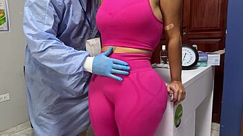 Doctor examines patient and finishes with intense action