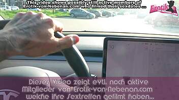deutsche schlampe macht blowjob in einem taxi