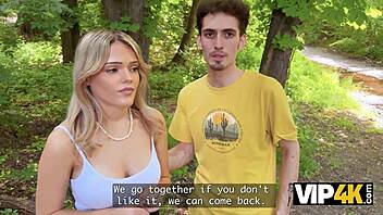 Vip4k a blonde with big tits fucks a stranger right in front of her virgin boyfriend