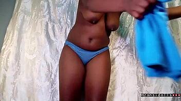 College ebony babe getting fucked on camera