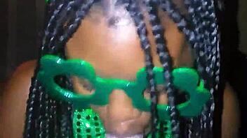 sloppy head for st patricks day with huge black cock