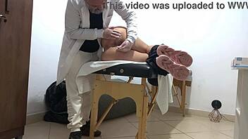 The doctor performed an anal exam using his fingers
