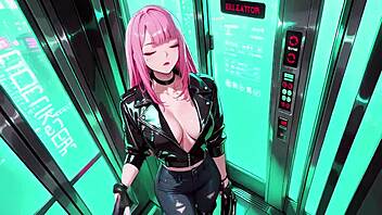 ai generated pink haired leather tech private vibes