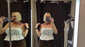 Sexy try on haul naked in fitting room