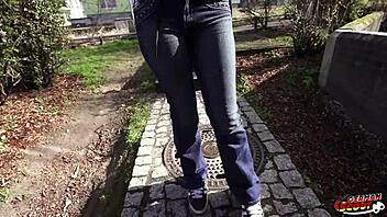 German scout - skinny redhead teen 18+ scarlett spark get eye rolling orgasm at casting sex
