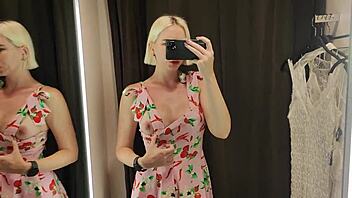Sexy try on haul naked in fitting room