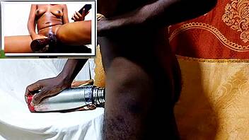 Solo male masturbation while watching wet pussy