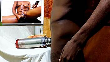 Solo male masturbation while watching wet pussy