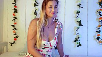 Stella cardo takes off her summer dress during a striptease