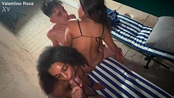 me and my friend pick up 2 sluts in swimming pool and we have savage fucking