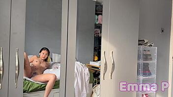 secret cam catches 18yo emma after shower touching herself