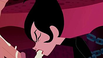 samurai jack ashi gives intense chained blowjob