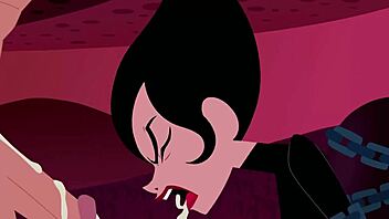 samurai jack ashi gives intense chained blowjob