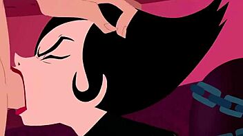 samurai jack ashi gives intense chained blowjob