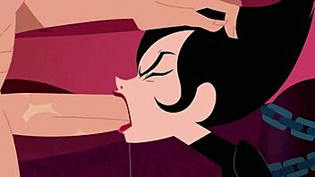 samurai jack ashi gives intense chained blowjob