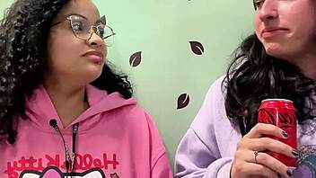 burping contest drinking soda lesbian gassy couple