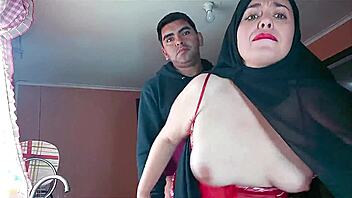 muslim milf in a hijab fucking in the kitchen