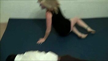 Leg traps and face fucking in hot blonde girlfriend's wrestling match
